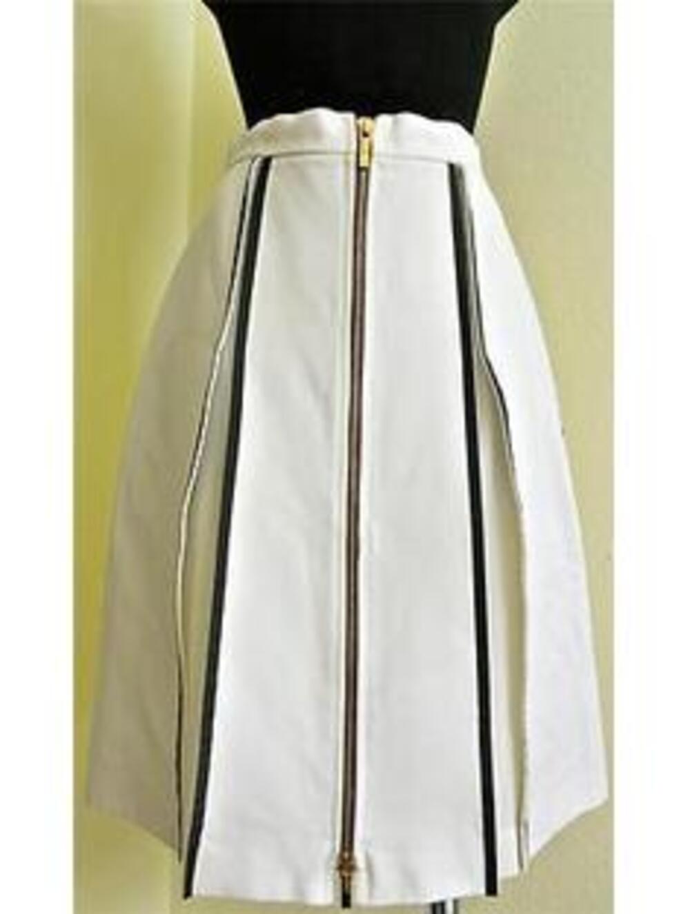 Fendi  White Zipper Skirt Sz:40 Retail $1,460 New